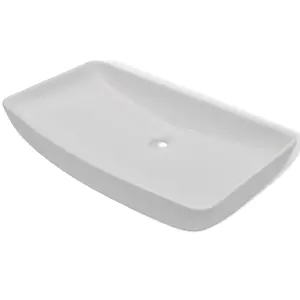 Berkfield Bathroom Basin with Mixer Tap Ceramic Rectangular White