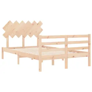 Berkfield Bed Frame with Headboard 120x200 cm Solid Wood