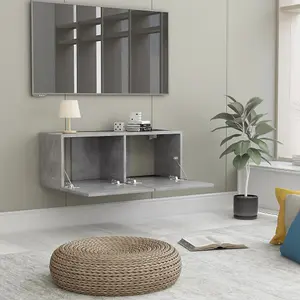 Berkfield TV Cabinet Concrete Grey 80x30x30 cm Engineered Wood