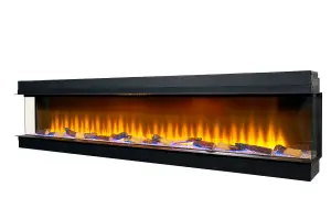 Adam Sahara Panoramic Media Wall Electric Fire, 81 Inch