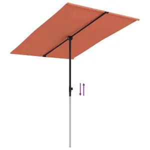 Berkfield Outdoor Parasol with Aluminium Pole 2x1.5 m Terracotta