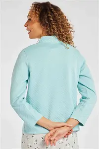 Bonmarche Green Bed Jacket Diamond Quilt Zip Through, Size: 24-26