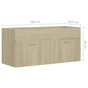 Berkfield Sink Cabinet Sonoma Oak 100x38.5x46 cm Engineered Wood