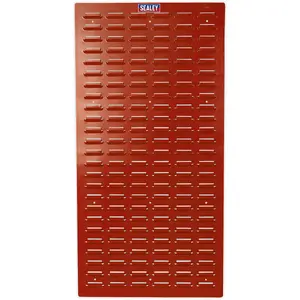 2 Pack of Red Louvre Wall Mounted Storage Bin Panels - 500 x 1000mm Heavy Duty Solution