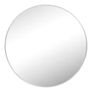 nielsen Acton Round Aluminium Framed Large Mirror, Silver, 80cm