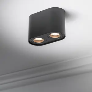 CGC Black Twin Round Cylinder Ceiling Down Spotlight