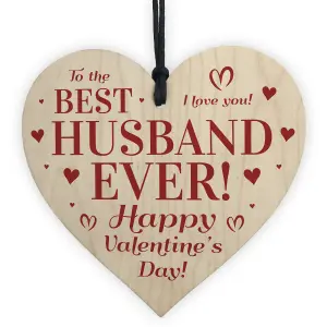 BEST HUSBAND Gift For Valentines Wood Heart Gift For Husband Gift For Men