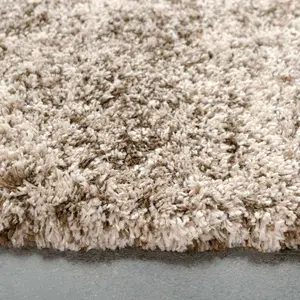 Super Soft Mottled Tonal Brown & Beige Shaggy Runner Rug 60x240cm