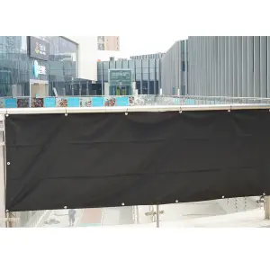 Black Garden Privacy Screen Net Fence Balcony Sun Shade Windbreak UV Panel Cover 0.9 x 6m