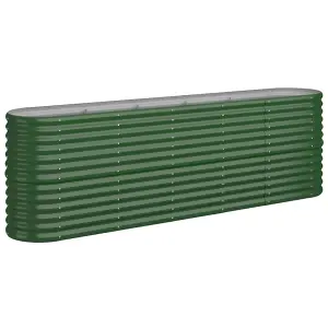 Berkfield Garden Planter Powder-coated Steel 224x40x68 cm Green