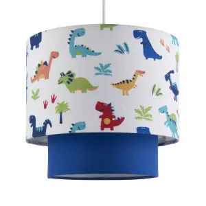 Printed Multicolour Dinosaur Light shade (D)25cm