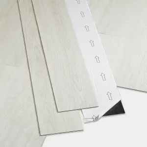 GoodHome Poprock White Wood effect Self-adhesive Vinyl plank, 0.97m²