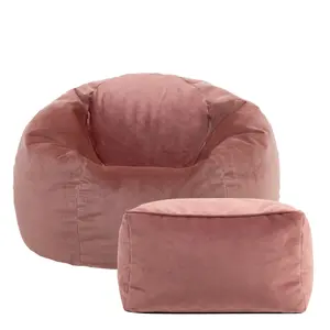 icon Aurora Classic Velvet Bean Bag Chair & Pouffe Pink Bean Bag Chair