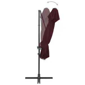 Berkfield Cantilever Umbrella with Double Top Bordeaux Red 250x250 cm