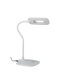 Luminosa DARWIN LED Reading Desk Lamp White 450lm 4000K Dimmable 16x16x53.5cm