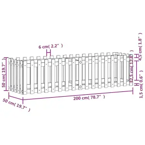 Berkfield Garden Raised Bed with Fence Design 200x50x50 cm Impregnated Wood Pine