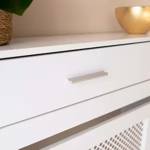 White Radiator Cover With Storage Draw - Small