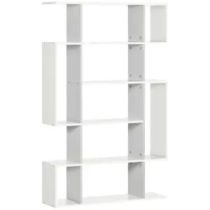 HOMCOM 5-Tier Bookshelf Freestanding Decorative Storage Shelves for Home White