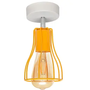 Luminosa Tube Semi Flush Light Whte, Yellow 10cm