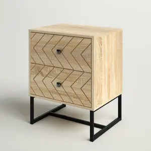 Raul 2 Drawer Bedside Table