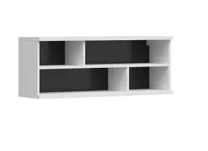 Wall-Mounted Open Cabinet Fixed Display Shelving Unit 100cm White / Black Assen