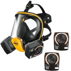 Dewalt Medium A2P3 Full Face Protection Dust Mask Respirator + Extra Filters