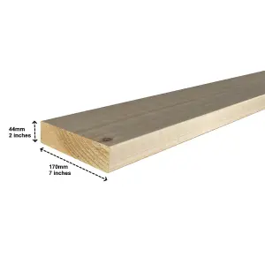 Eased Edge C16 Grade Timber Joists Kiln Dried 44x170mm Untreated Length of 120cm