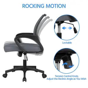 Yaheetech Ergonomic Mid-back Mesh Office Chair - Dark Grey