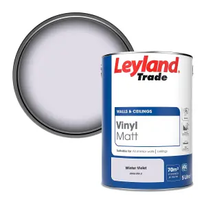 Leyland Trade Vinyl Matt Walls & Ceilings Emulsion Paint Winter Violet (PPG1250-2) 5L