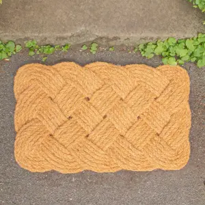 Nicola Spring Natural Coir Knotted Door Mat - 68cm x 43cm