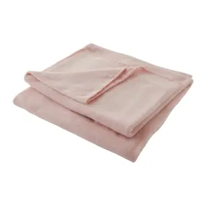 Pink Plain Fleece Throw