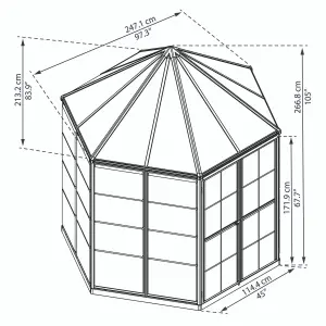 Palram - Canopia Oasis™ Grey 8x6 Greenhouse