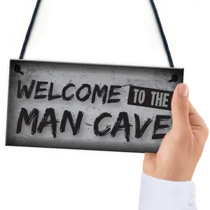 Red Ocean Welcome Man Cave Plaque Funny Sign Fathers Day Gift Games Room Boys Bedroom Birthday Gift