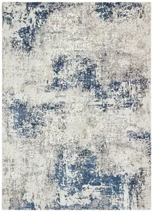 Blue Abstract Modern Easy to Clean Abstract Rug For Dining Room Bedroom And LivingRoom-80 X 240cm (Runner)