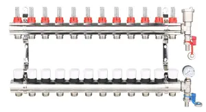 Warmer System Underfloor Heating 12 Port PSW Manifold with Wilo Para Pump and Blending Valve Set