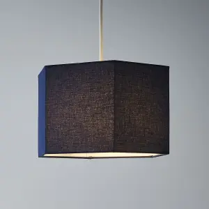 Glow Easy fit Navy Plain Lamp shade (D)33cm