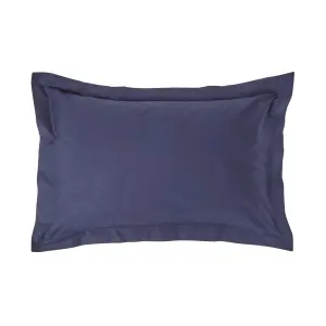 Homescapes Navy Blue Egyptian Cotton Oxford Pillowcase 200 TC, Standard Size