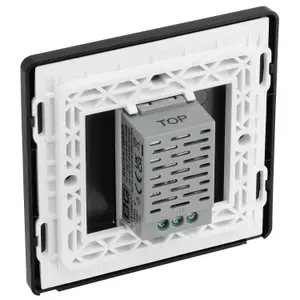 BG Evolve PCDMGTDM1B Matt Grey 1 Gang 200W Edge Dimmer - Black Insert