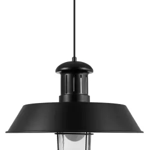 GoodHome Genly Gloss Black Pendant ceiling light, (Dia)390mm