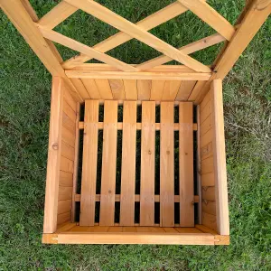 Wooden Garden Planter with Trellis