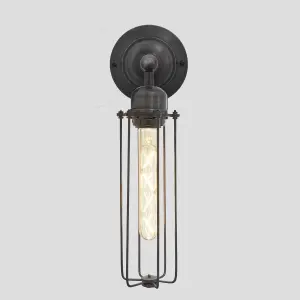 Industville Orlando Cylinder Wall Light, 3 Inch, Pewter