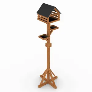 Calvine Modern Deluxe Bird Table With Slate-Effect Roof