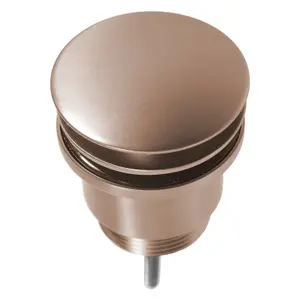 SPARES2GO Clicker Basin Waste Plug 1 1/4" 60mm Click Clack Bathroom Sink Pop Up Push Dome (Brushed Copper)