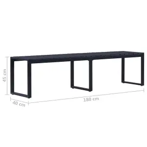 vidaXL Garden Bench 180 cm PS Board Black