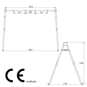 Children Swing Set Garden Swing Frame with Two Swings