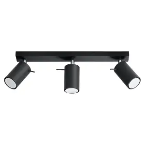 Ring Steel Black 3 Light Classic Ceiling Light