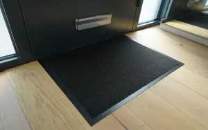 Serdim Rugs Non Slip Dirt Trapper Rubber Edged PVC Barrier Door Entrance Mats Charcoal 60x120 cm