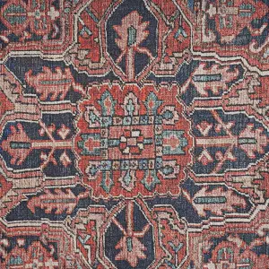 Distressed Red Multicolour Persian Style Washable Non Slip Rug 160x230cm