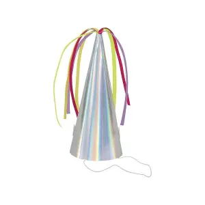 Unique Party Unicorn Horn Iridescent Party Hats (Pack of 8) Multicoloured (One Size)