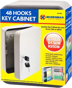 Key Cabinet Safe Case Box 48 Keys Hooks Metal Storage Locking Security Case New